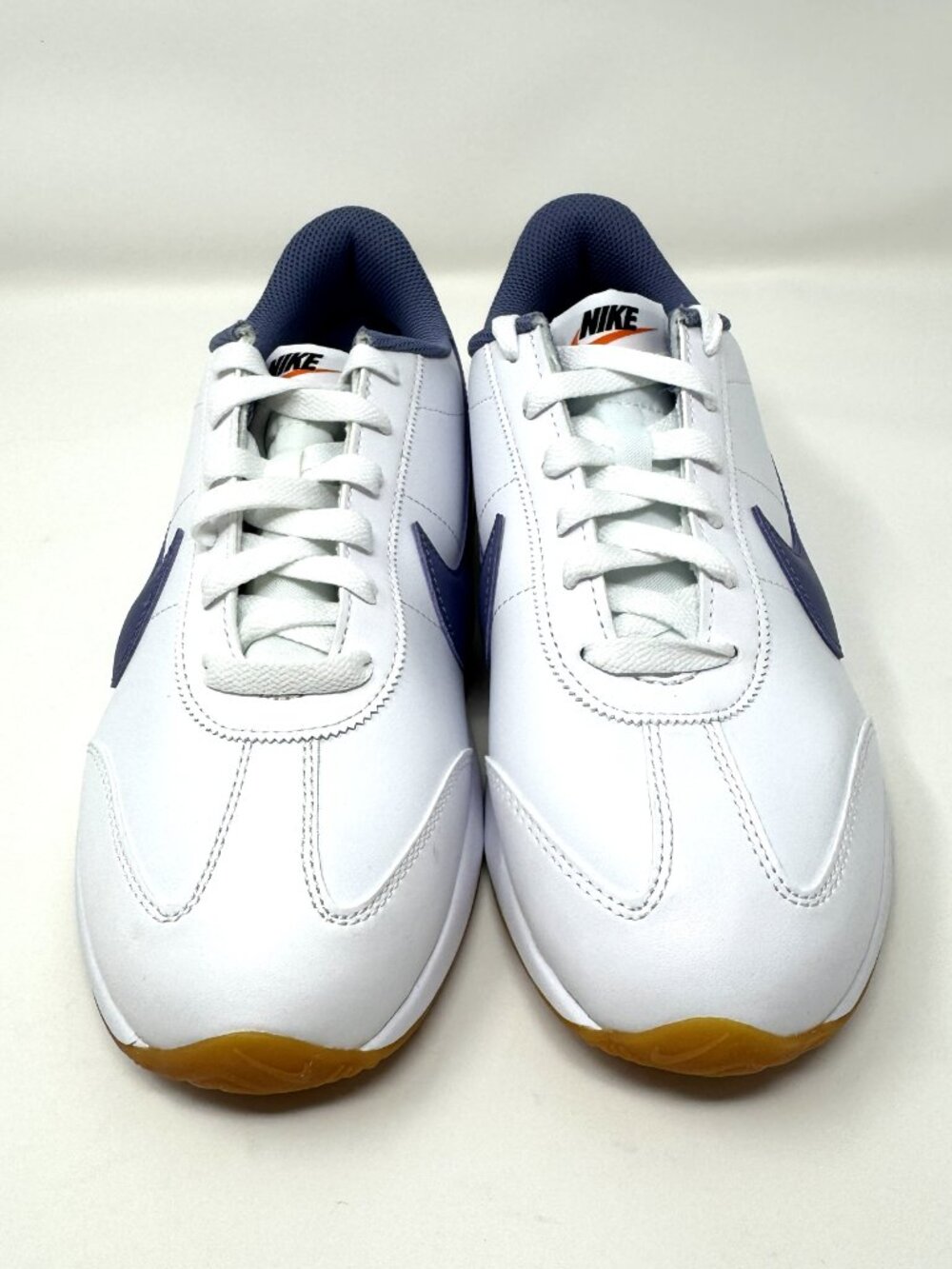Nike Women's Pacific Leather White/World Indigo/Gum Light Brown, Size 9